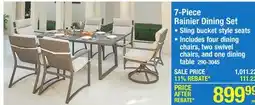Menards Backyard Creations Rainier 7-Piece Combination Outdoor Dining Set offer