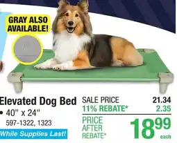 Menards Acrimet 40 x 24 Gray Cooling Elevated Dog Bed offer