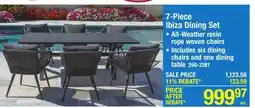 Menards Backyard Creations&reg Ibiza 7- Piece Patio Dining Set offer
