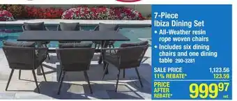 Menards Backyard Creations® Ibiza 7- Piece Patio Dining Set offer