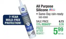 Menards GE All Purpose Clear Silicone Window & Door Sealant - 10.1 oz offer