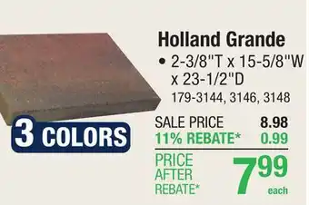 Menards 16 x 24 Quarry Gray Holland Grande Paver offer