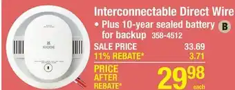 Menards Kidde Direct Wire 10-Year Battery Backup Interconnectable Smoke Detector offer