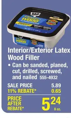 Menards DAP Plastic Wood Interior/Exterior Natural Latex Wood Filler - 8 oz offer