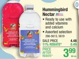 Menards More Birds Bird Health+ Natural Red Ready-to-Use Hummingbird Nectar - 64 oz offer