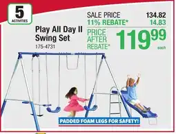 Menards XDP Recreation Play All Day II 5 Activity Metal Swing Set offer