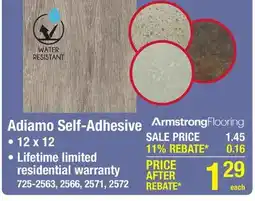 Menards Armstrong Flooring Adiamo Subtle Gray 12 x 12 Self-Adhesive Vinyl Tile offer