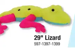 Menards Multipet 29 Blue/Orange Jumbo Lizard Plush Dog Toy offer