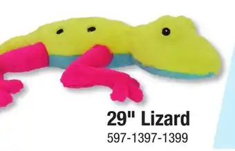 Menards Multipet 29 Blue/Orange Jumbo Lizard Plush Dog Toy offer