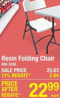 Menards Peakform White Resin Folding Chair - 400 lb Capacity offer