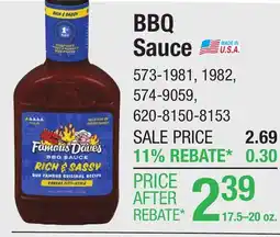 Menards Famous Dave's Texas Pit BBQ Sauce - 19 oz offer