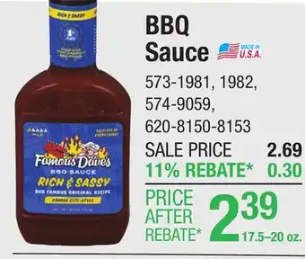 Menards Famous Dave's Texas Pit BBQ Sauce - 19 oz offer