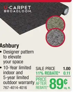 Menards U-Carpet Ashbury Rustic Indoor/Outdoor Carpet 12 ft. Wide offer