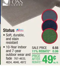 Menards Foss Status Charcoal Gray Indoor/Outdoor Carpet 12ft. Wide offer