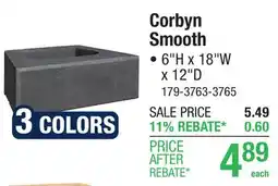 Menards 6 x 18 Charcoal Smooth Corbyn Retaining Wall Block offer