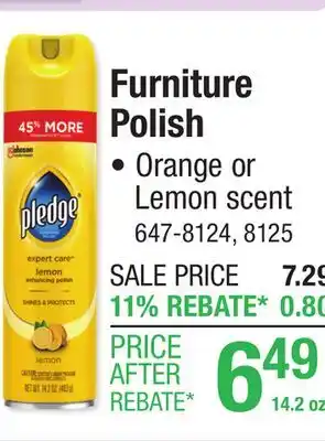 Menards Pledge Orange Furniture Polish - 14.2 oz offer