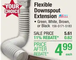 Menards Green Flexible Downspout Extension offer