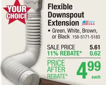 Menards Green Flexible Downspout Extension offer