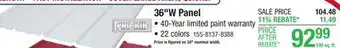 Menards 36 Pro-Rib Brite White Steel Panel offer