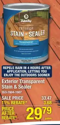 Menards Dutch Boy Exterior Natural Pine Transparent Stain + Sealer - 1 gal offer
