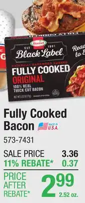 Menards Hormel Black Label Fully Cooked Bacon - 2.52 oz offer