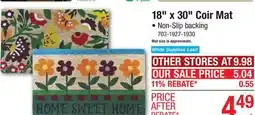 Menards Copper Creek Mills Wipe Your Paws 18 x 30 Coir Mat offer