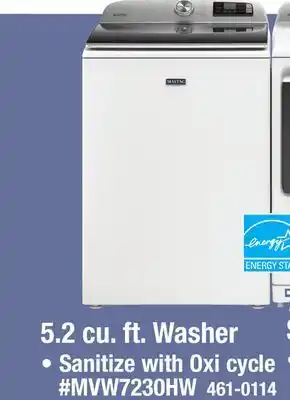 Menards Maytag 5.2 cu.ft. White Smart Top Load Washer with Extra Power offer