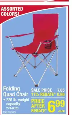Menards Folding Quad Chair - Assorted Colors offer