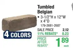 Menards 3-1/2 x 12 Autumn Blend Tumbled Belgian Edger Block offer