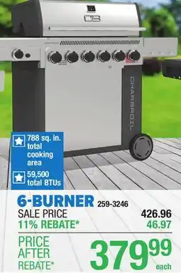 Menards Char Broil Performance Series 6-Burner Gas Grill with Side Burner offer