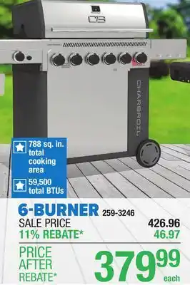 Menards Char Broil Performance Series 6-Burner Gas Grill with Side Burner offer