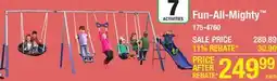 Menards XDP Recreation Fun-All-Mighty 7 Activity Galvanized Metal Swing Set offer