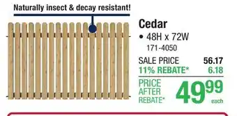 Menards Enchanted Garden 4x6 Cedar No Dig Fence Panel offer