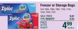 Menards Ziploc Quart Storage Bags - 48 ct offer