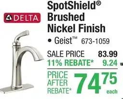 Menards Delta Geist One-Handle 4 Spotshield Brushed Nickel Bathroom Sink Faucet offer