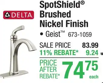 Menards Delta Geist One-Handle 4 Spotshield Brushed Nickel Bathroom Sink Faucet offer