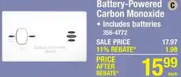 Menards Kidde Battery Powered Carbon Monoxide Alarm offer