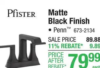 Menards Pfister Penn Two-Handle 4 Centerset Matte Black Bathroom Sink Faucet offer