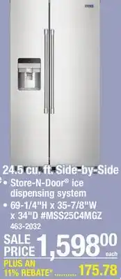 Menards Maytag 24.5 cu. ft. Fingerprint Resistant Stainless Steel Side-by-Side Refrigerator offer