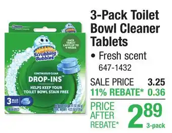 Menards Scrubbing Bubbles Drop-Ins Toilet Bowl Cleaner Tablets - 3 Count offer
