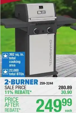 Menards Char Broil Performance Series 2-Burner Gas Grill with Cabinet offer
