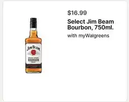 Walgreens Select Jim Beam Bourbon, 750ml offer