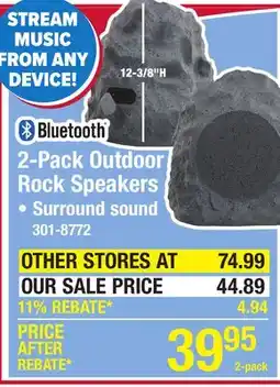 Menards Bluetooth Outdoor Battery Powered Wireless Rock Speakers - 2 Pack offer