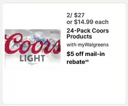 Walgreens 24-Pack Coors Products offer