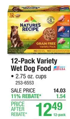 Menards Nature's Recipe Grain Free Chicken Variety Pack Wet Dog Food - 12 Pack offer