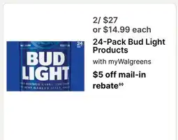 Walgreens 24-Pack Bud Light Products offer