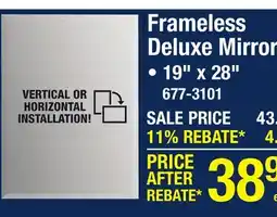 Menards Delta TruClarity Deluxe 19W x 28H Bevel Frameless Mirror offer
