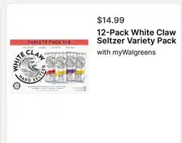 Walgreens 12-Pack White Claw Seltzer Variety Pack offer