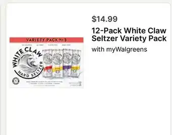 Walgreens 12-Pack White Claw Seltzer Variety Pack offer