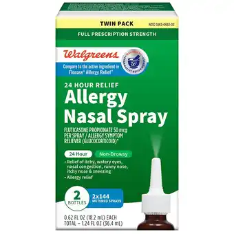 Walgreens 24 Hour Allergy Relief Fluticasone Nasal Spray offer